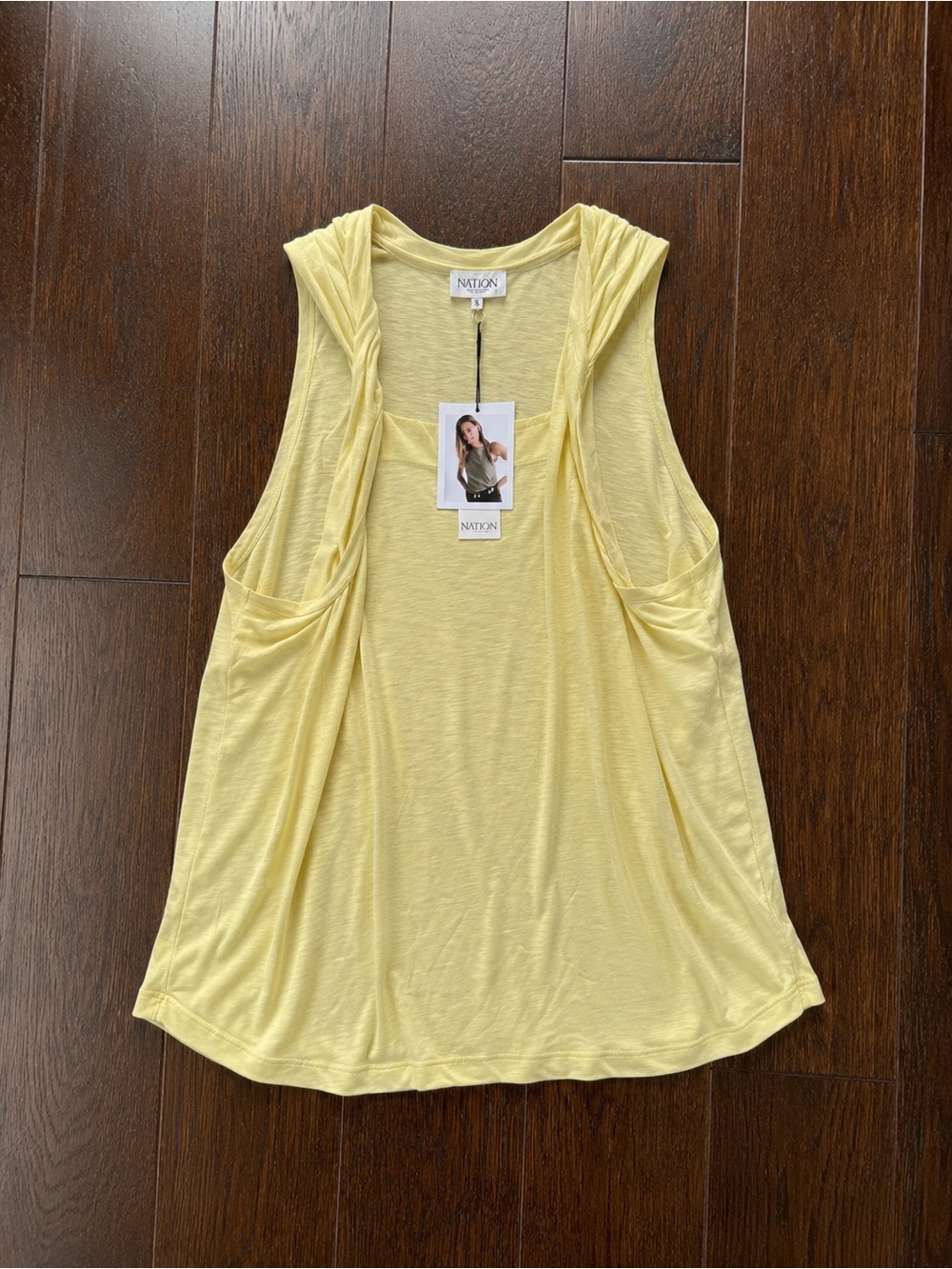 Nation Los Angeles Yellow Sleeveless Twisted Strap Tank Top Sz XXL
